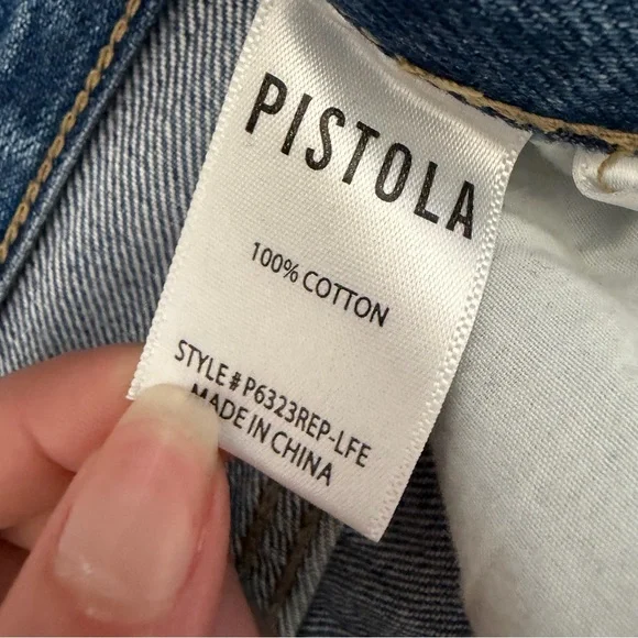 PISTOLA Jeans Cassie Distressed High-Rise Wide Leg 26 - Picture 7 of 7